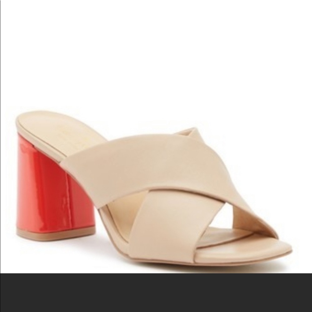 NIB Never Worn! Kate Spade Slides Natural/Red